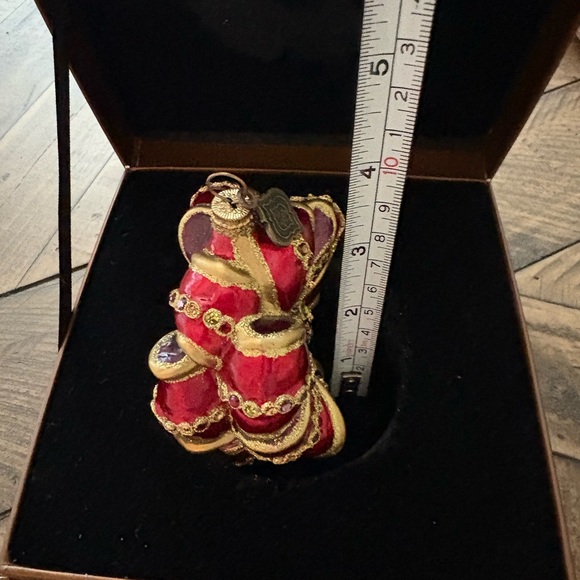 JAY STRONGWATER IN BOX JEWELED ORNAMENT CHRISTMAS HOLIDAY RED GREEN 2003 POLAND - Picture 6 of 11